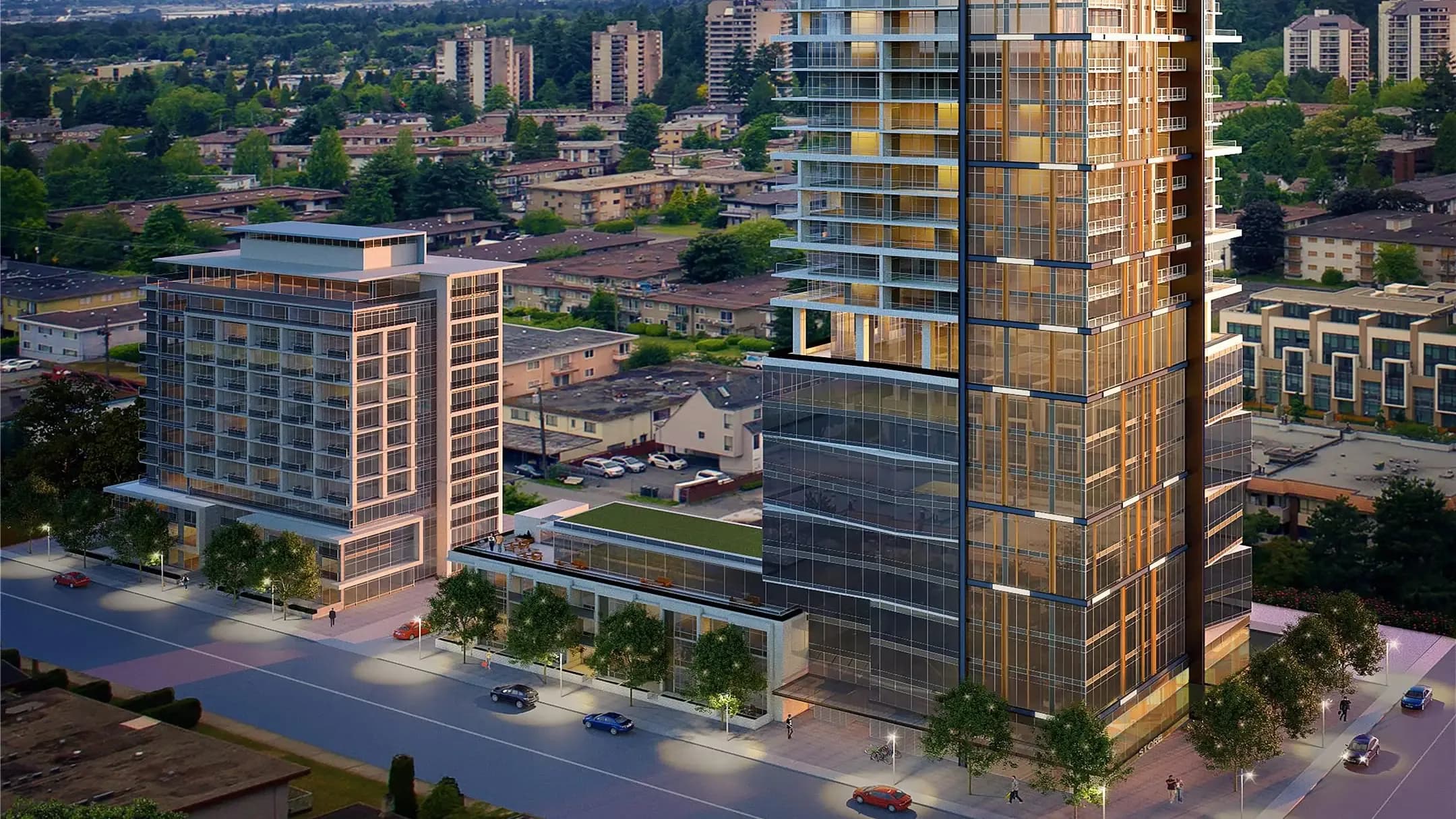 Hyatt Place Burnaby at the base of the Metrotown tower development